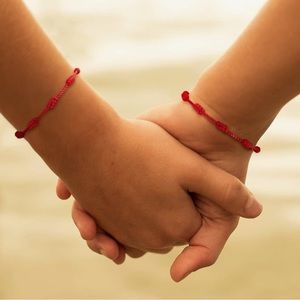 Adjustable Red Knot Bracelet